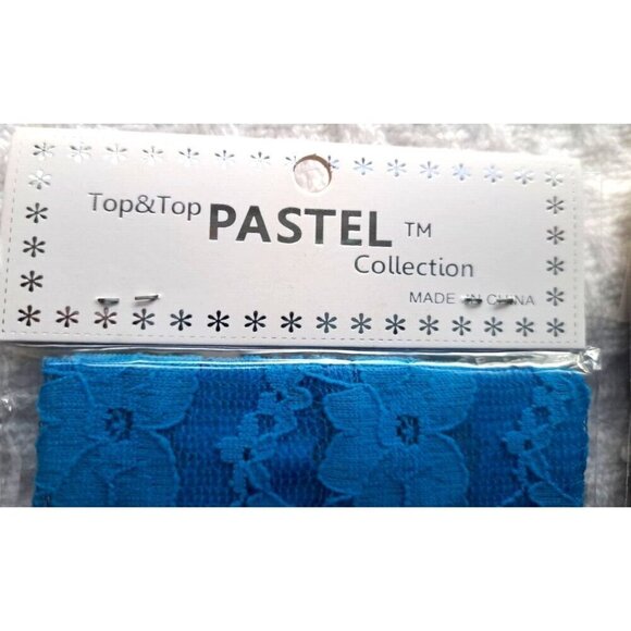 Lot of 3 Stretchy Headbands Lace Pleated Pearls Pink, Blue, Purple New in Packag - Picture 5 of 5